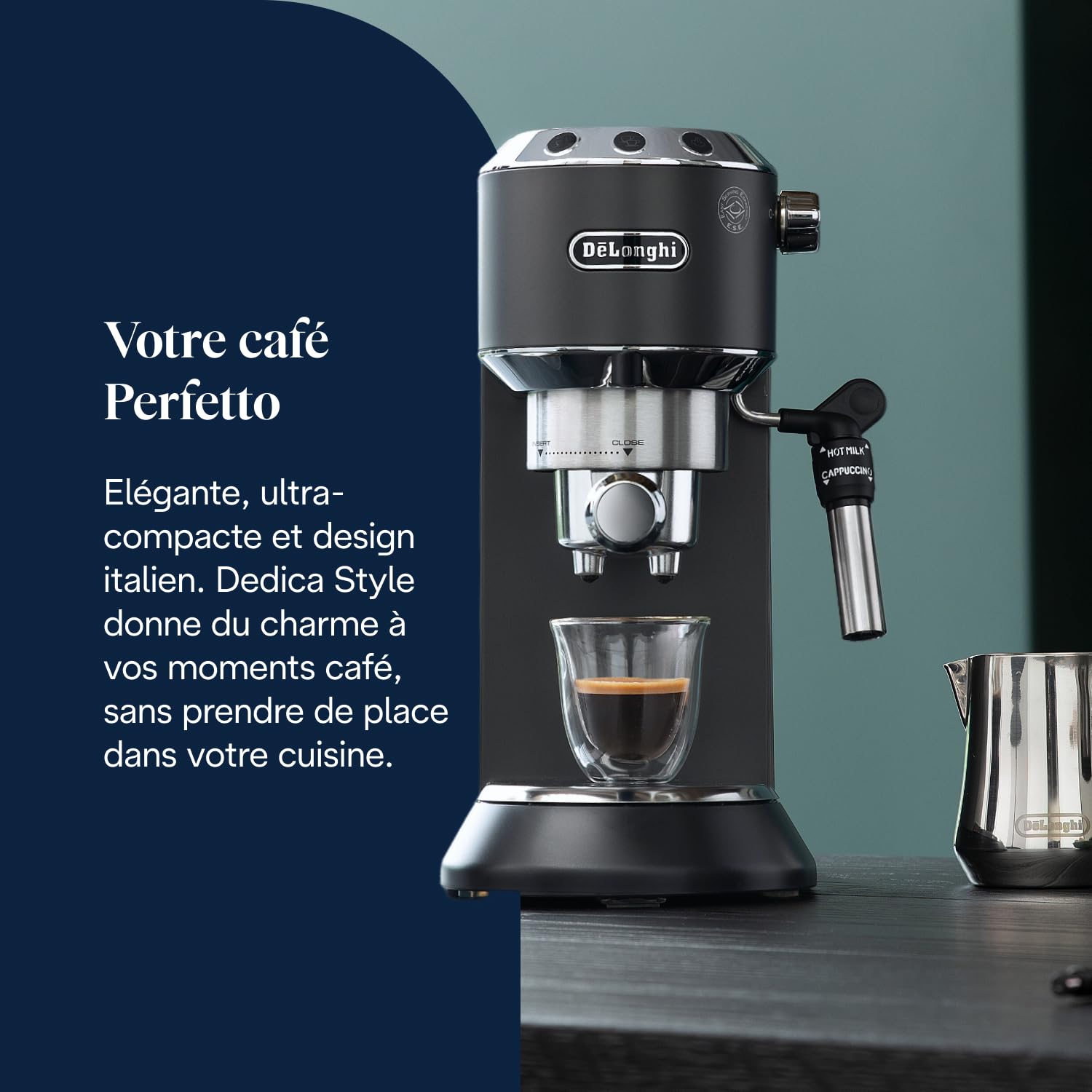 Dedica Style - Perfetto Machine à Expresso Compacte, Noir