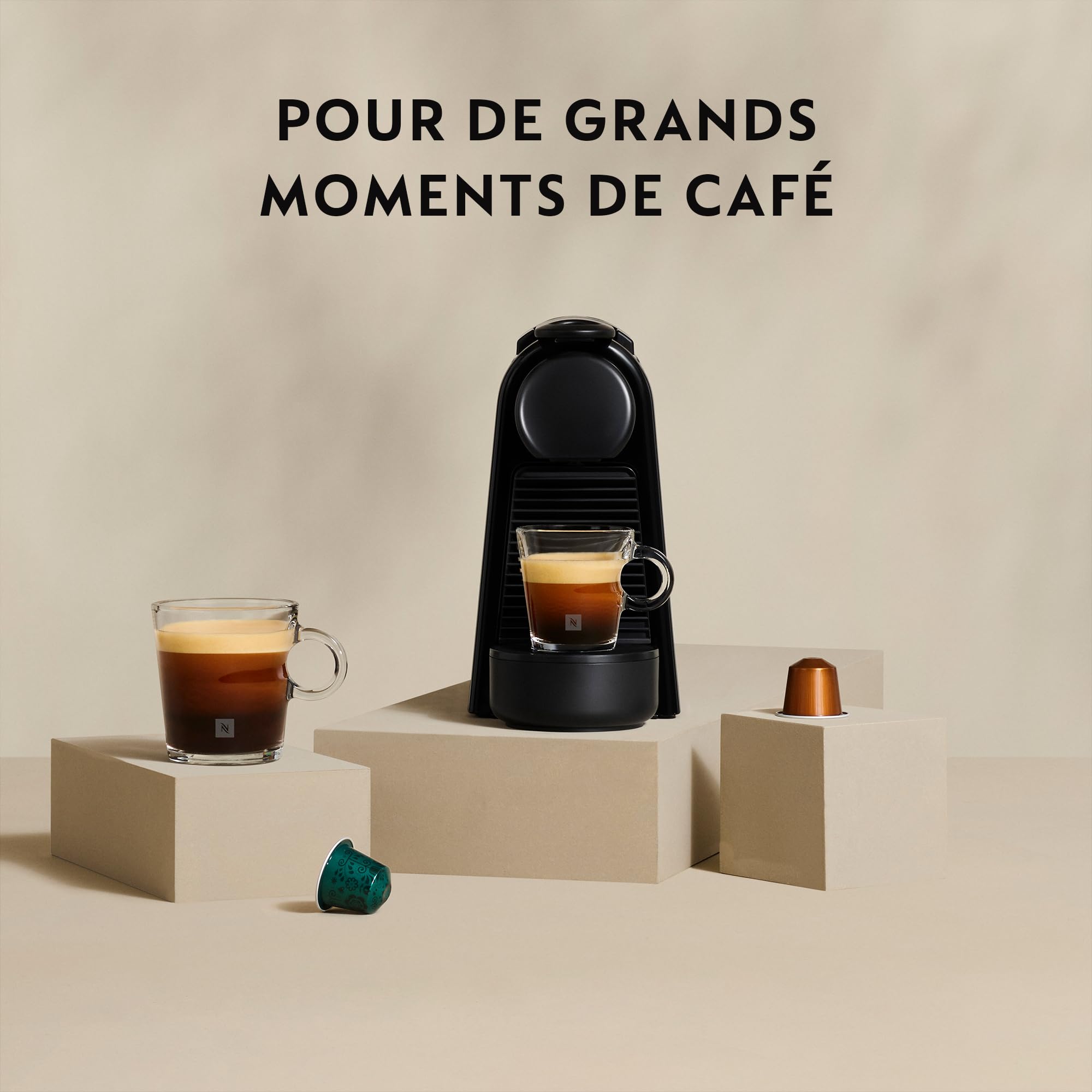 Essenza Mini - Machine à Café à Capsules, Kit de Bienvenue Inclus, Design Compact, Pression 19 Bars, Noir Mat