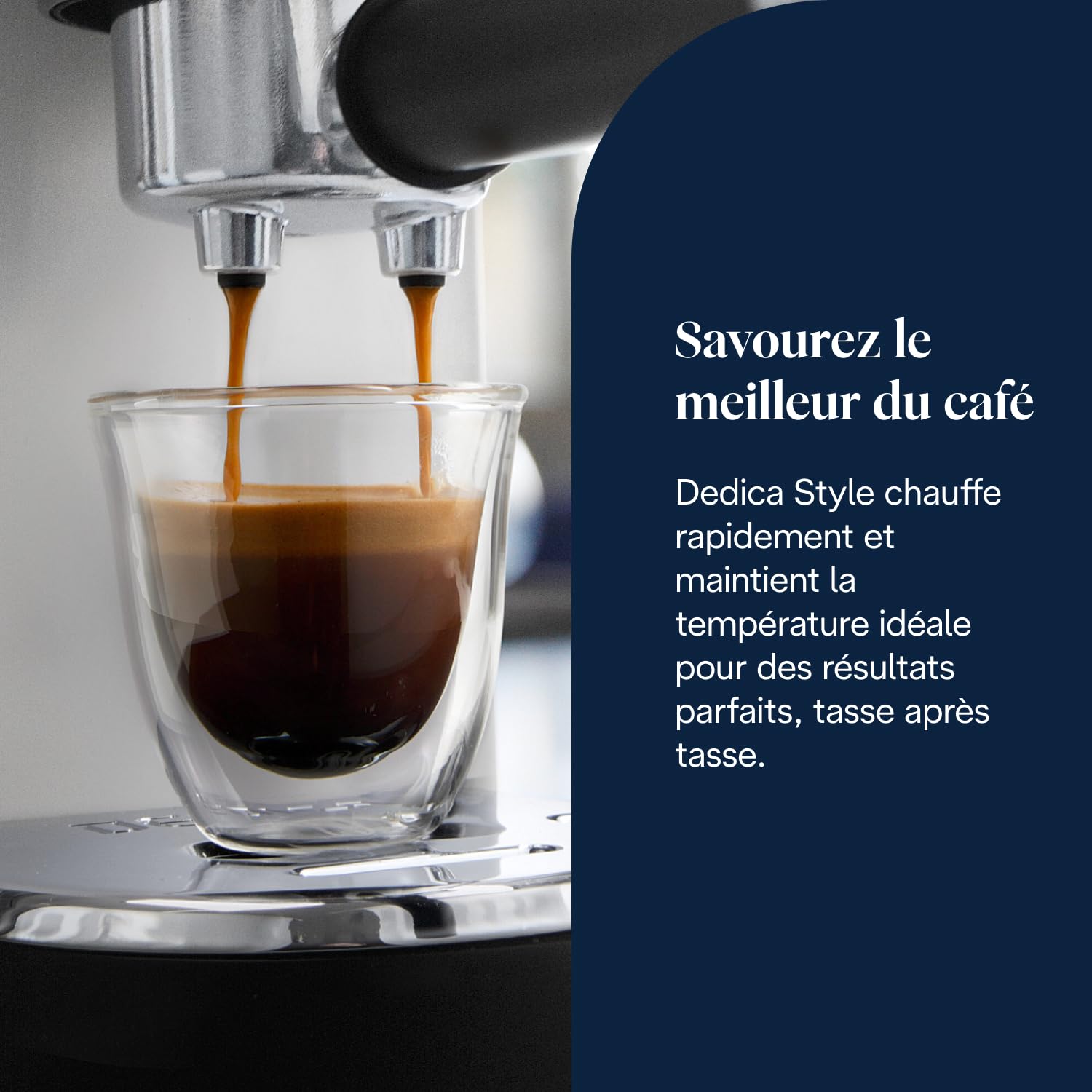 Dedica Style, Machine à Café à Pompe en Acier Inoxydable, Système Anti-goutte, Blanc