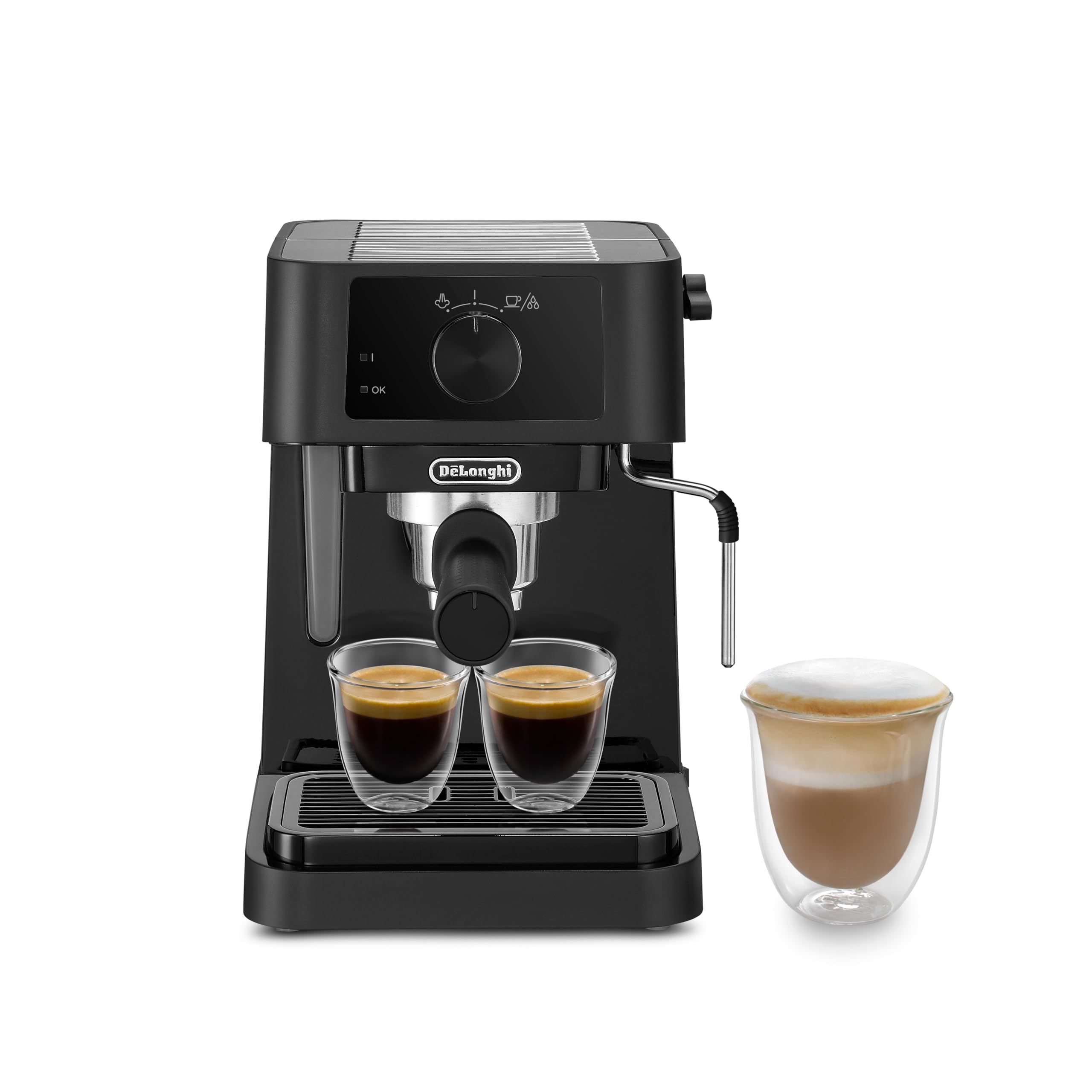 Stilosa, Machine à Expresso avec Bar Barista, Cafetière et Machine à Cappuccino, Noir, 1100 W