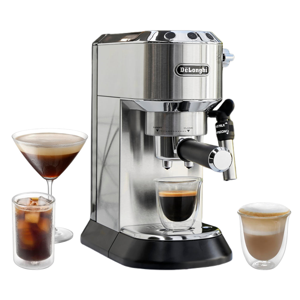 America Dedica Deluxe Machine à expresso automatique, acier inoxydable, 1300 W, 1040 ml, argenté