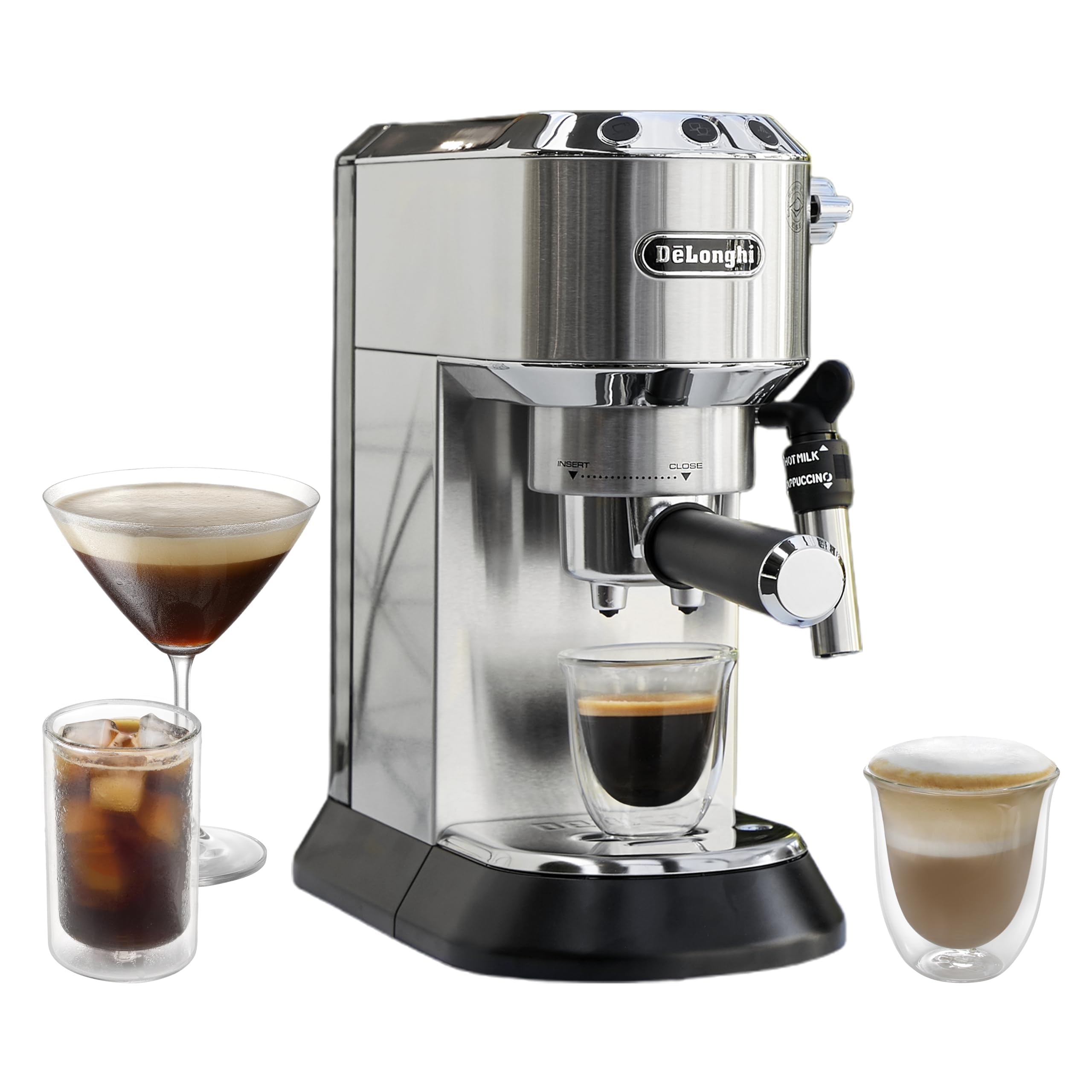 America Dedica Deluxe Machine à expresso automatique, acier inoxydable, 1300 W, 1040 ml, argenté