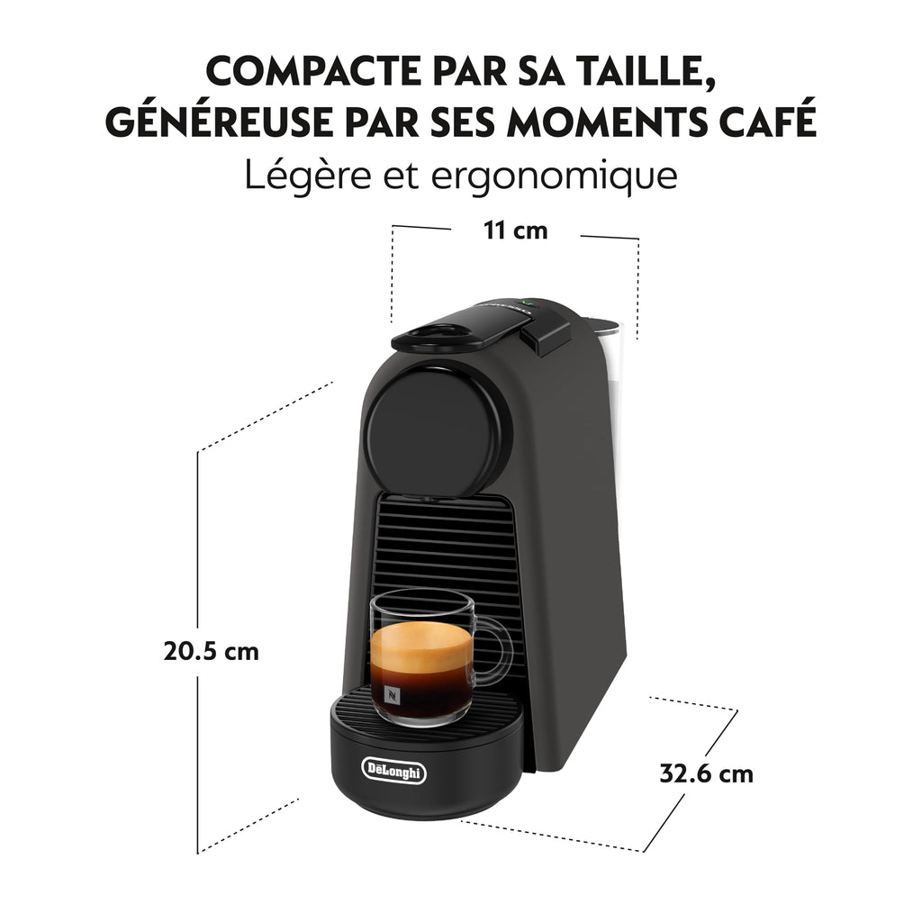 Essenza Mini - Machine à Café à Capsules, Kit de Bienvenue Inclus, Design Compact, Pression 19 Bars, Noir Mat