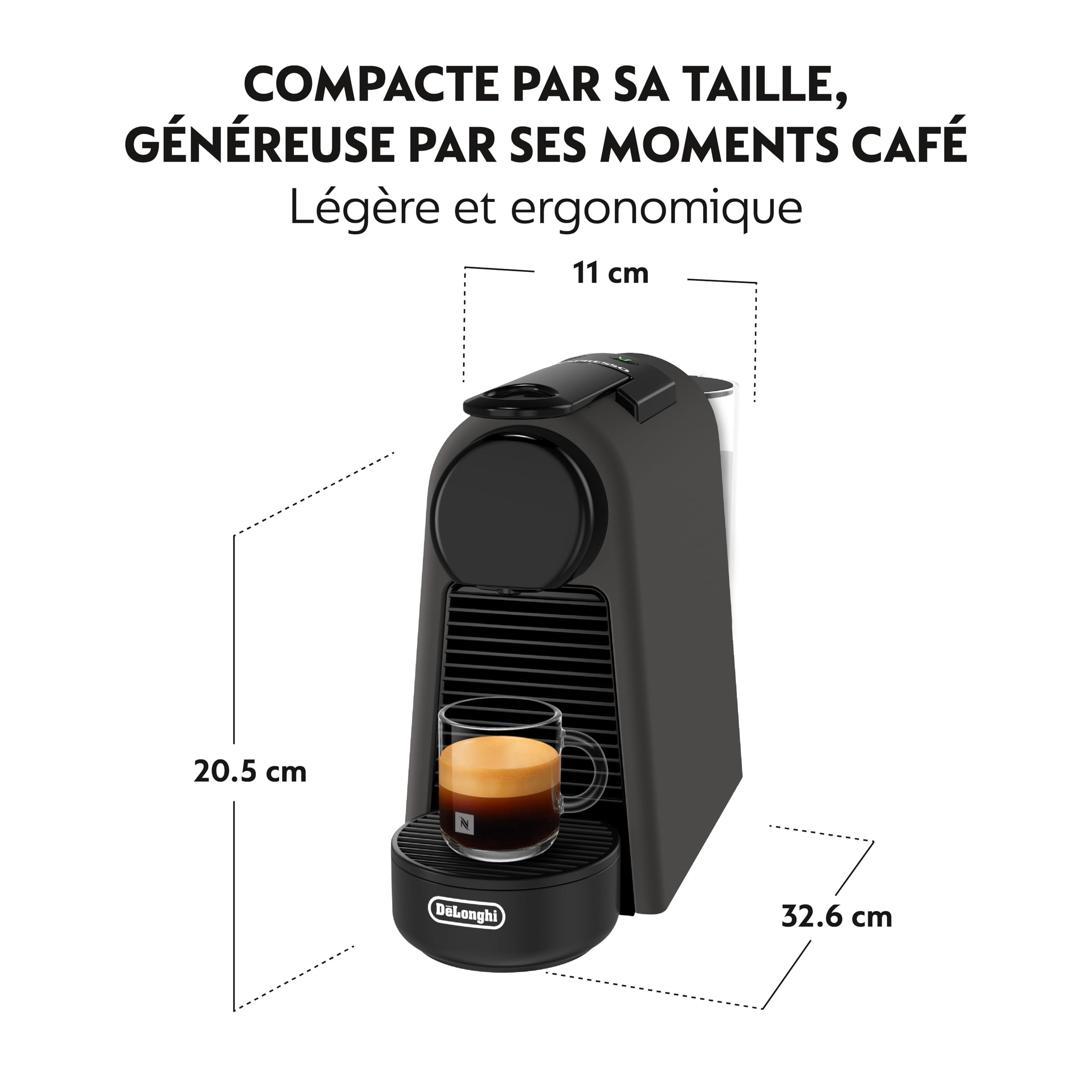 Essenza Mini - Machine à Café à Capsules, Kit de Bienvenue Inclus, Design Compact, Pression 19 Bars, Noir Mat