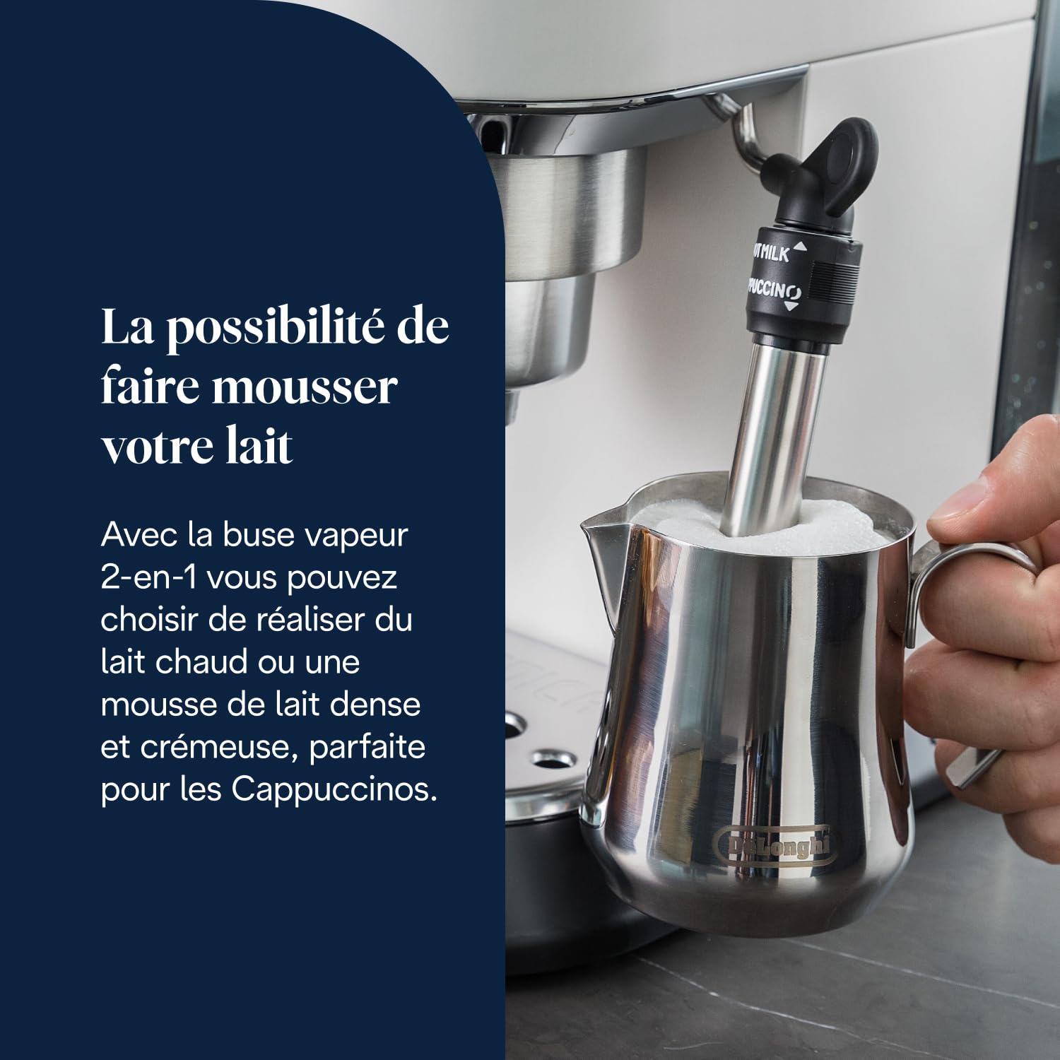 Dedica Style, Machine à Café à Pompe en Acier Inoxydable, Système Anti-goutte, Blanc
