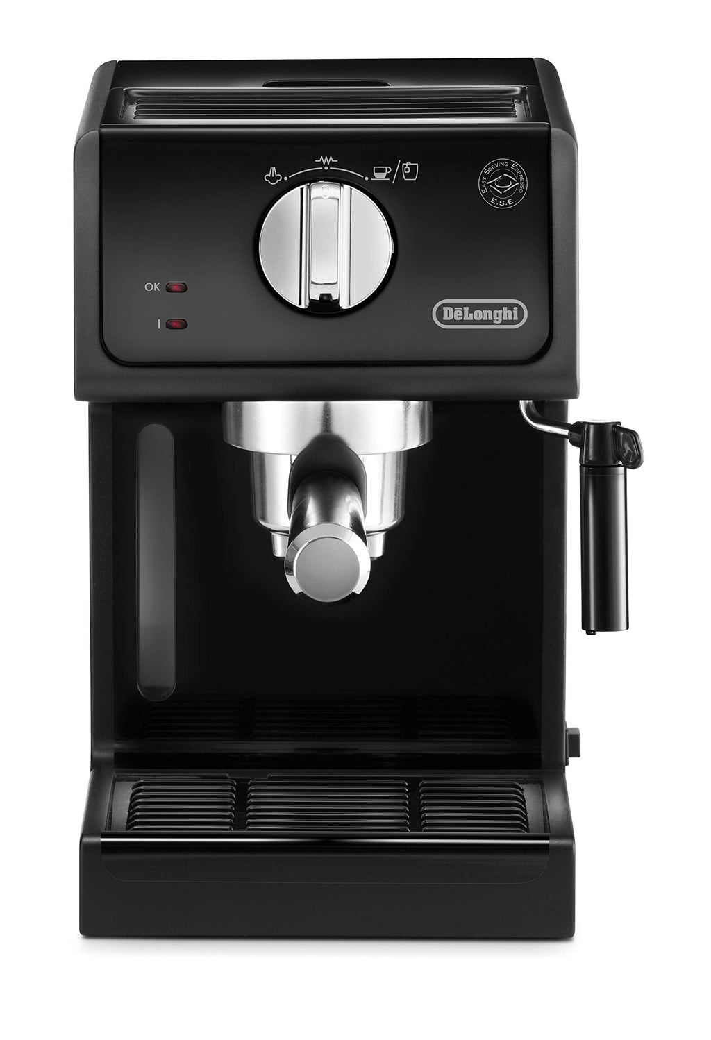 Machine à expresso, Porte-filtre avec finition aluminium, Noir