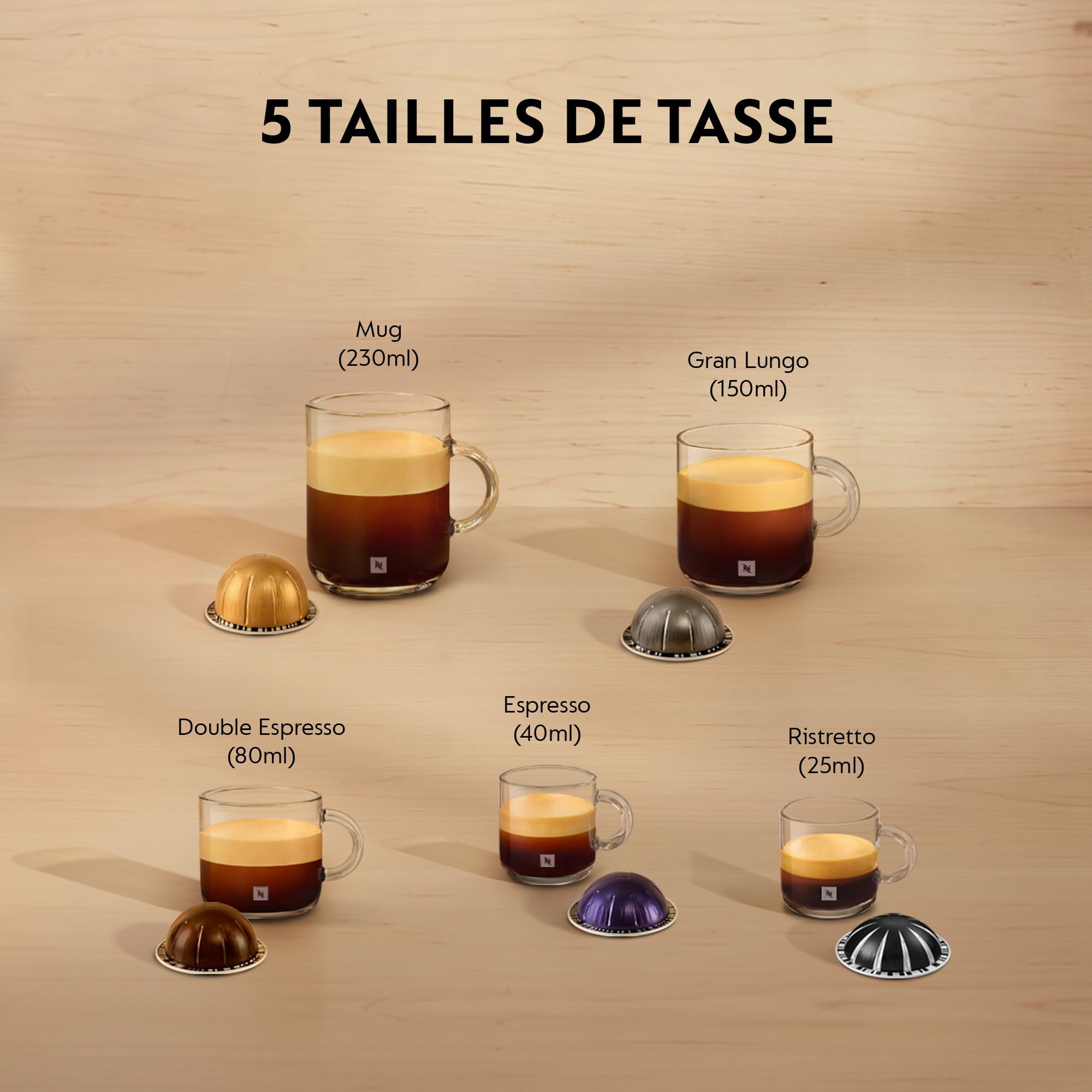 Machine à Café Vertuo Next Blanc, Capsules café Vertuo seulement, Technologie Centrifusion, 5 Tailles de Tasses + Kit de Bienvenue, Design Moderne, Arrêt Automatique, Blanc