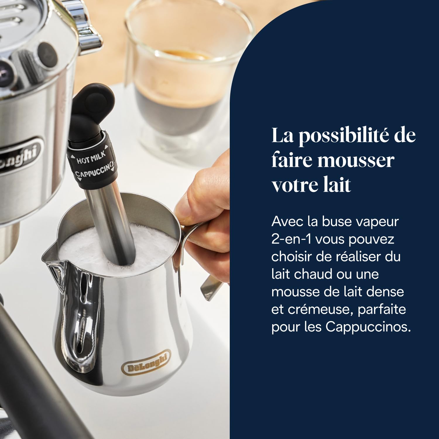 Dedica Style, Machine à Expresso avec Buse à Mousse de Lait Professionnelle, Métal