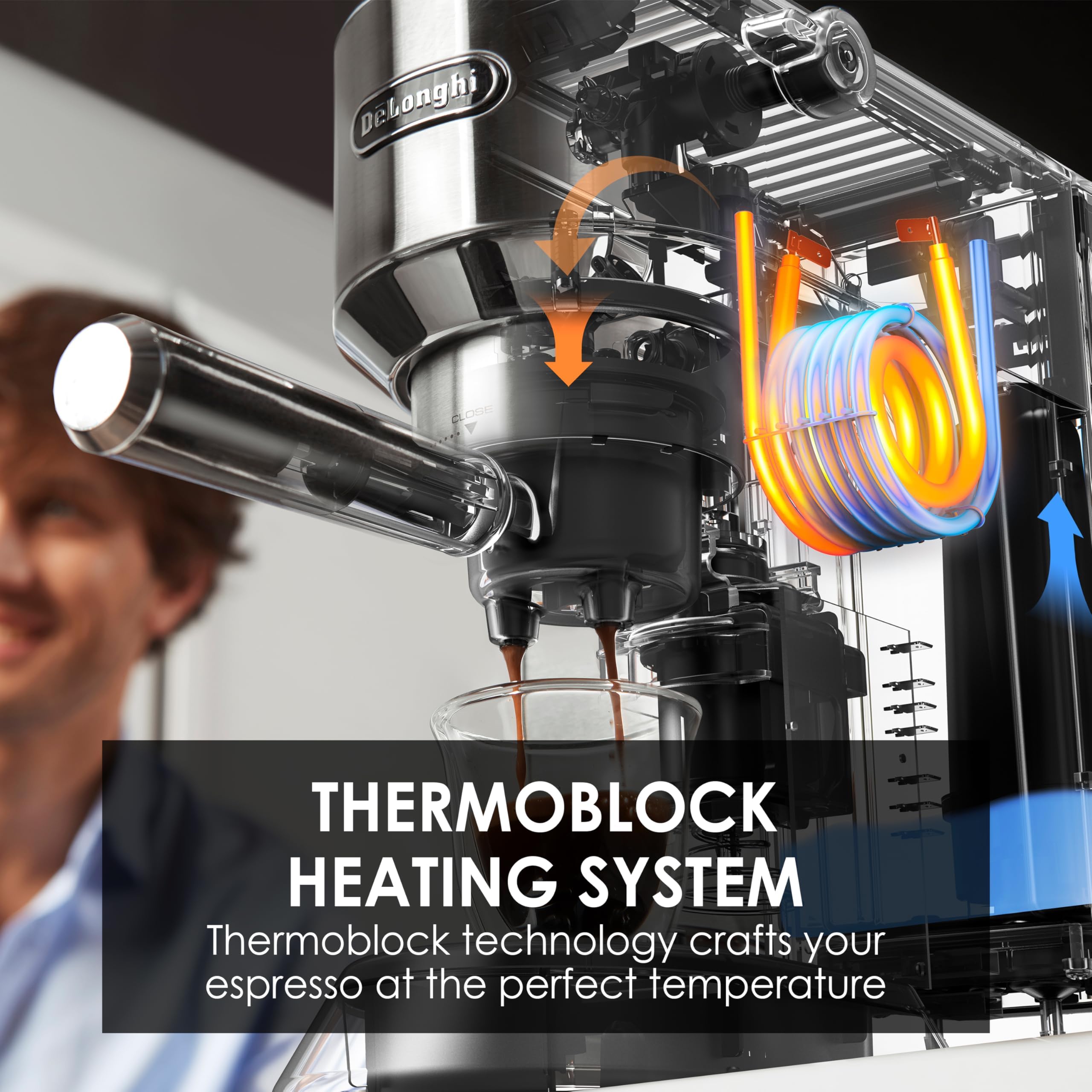 America Dedica Deluxe Machine à expresso automatique, acier inoxydable, 1300 W, 1040 ml, argenté